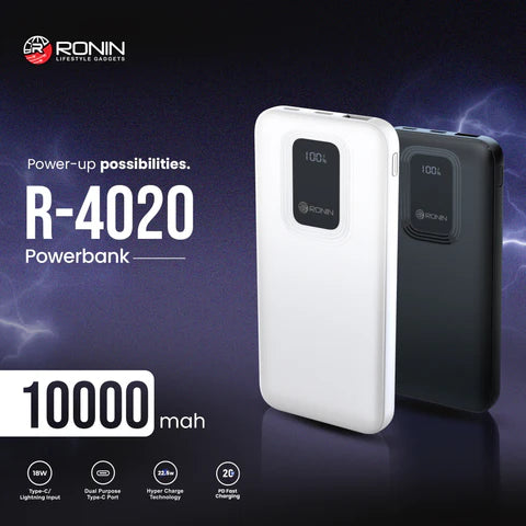 RONIN R-4020 Power Bank | Digital Display | 10000 mAh
