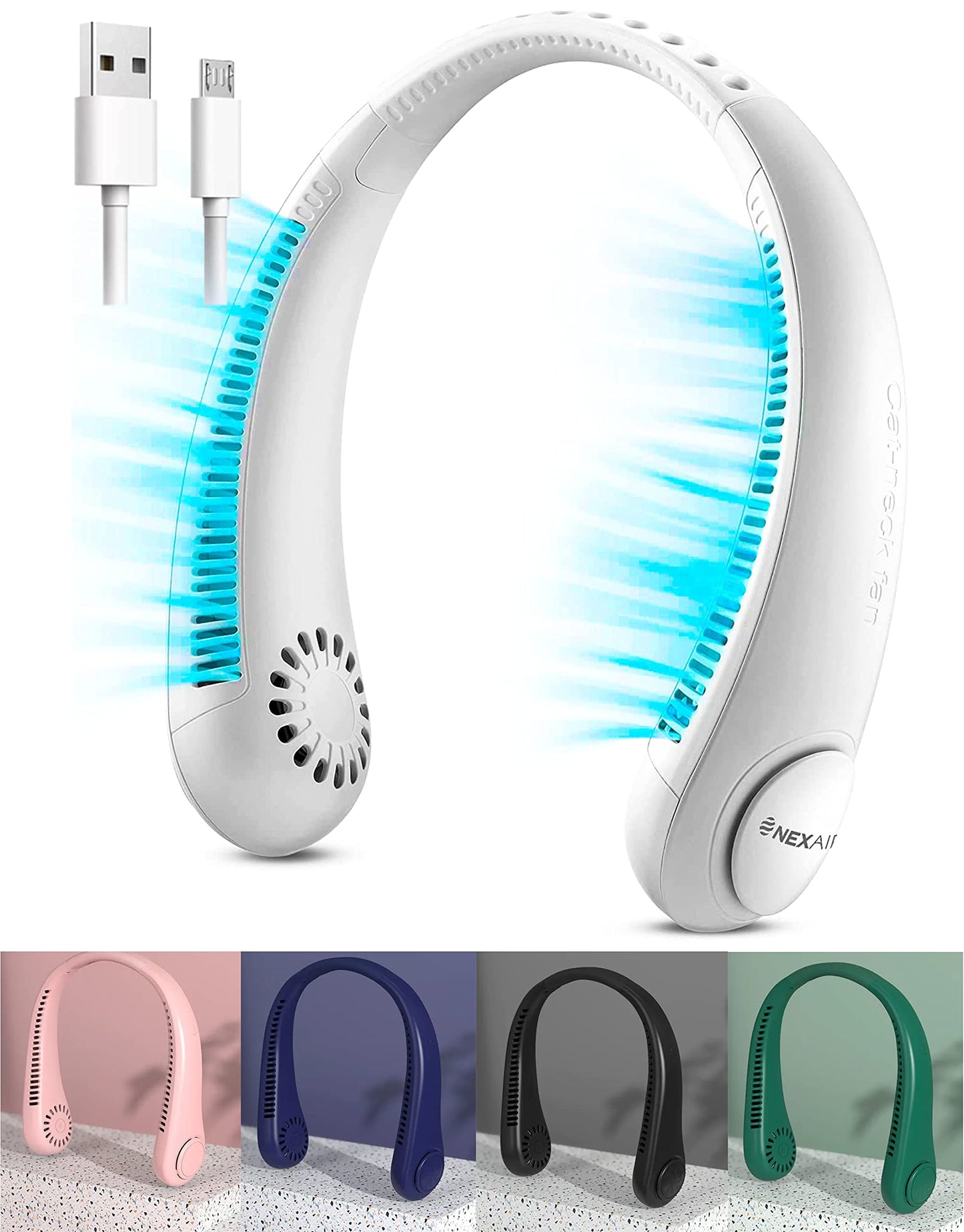 High Quality Wearable Neck Fan USB Rechargeable Sports Cool Hanging